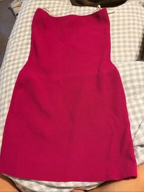 Babaton Fuchsia Ribbed Mini Dress